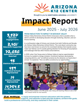 The cover page of the 2025-2026 Arizona K12 Center Impact Report