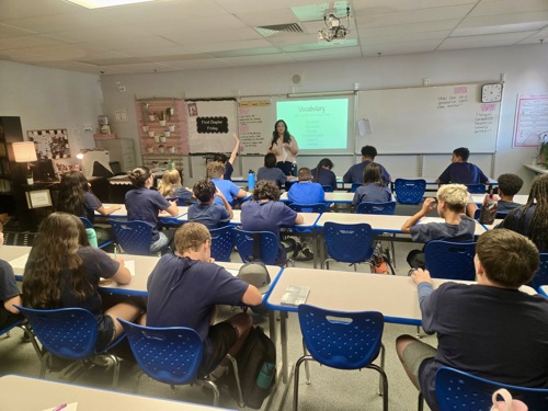 Emma Salari teaches seventh grade English language arts at Mohave Valley Junior High School. She credits her mentor, Jennifer Van Rooy, with setting her up with a strong foundation of teaching in the district. Along with being her mentor, Van Rooy was also Salari’s high school English teacher.