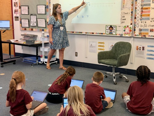 Second grade teacher Bethany Barton applied for three years to Mohave Valley Elementary School District because she so wanted to be a part of the culture and momentum there.